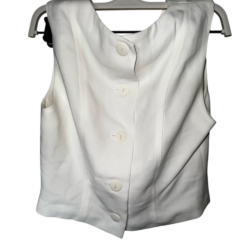 Kelly graham classic white minimalist blouse sz 6